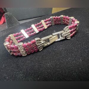 Vintage Garnet 3 Strand Bracelet China